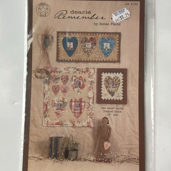 Liberty Star LIB122 Pattern Dearie Remember Me 22 x 10 Wall Hangings Folkart - Picture 2 of 7